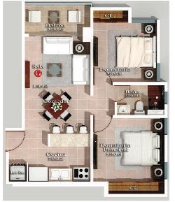 Apartamento en Venta de 2 habitaciones en el Naco