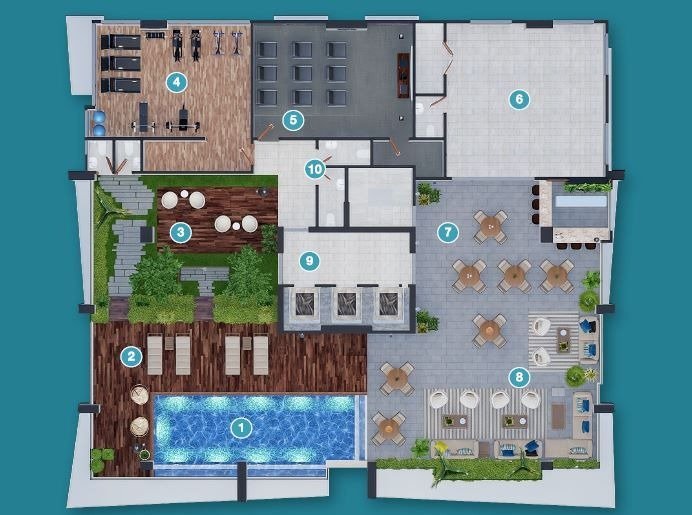 Apartamento en venta en lujosa torre de Piantini 1 hab.