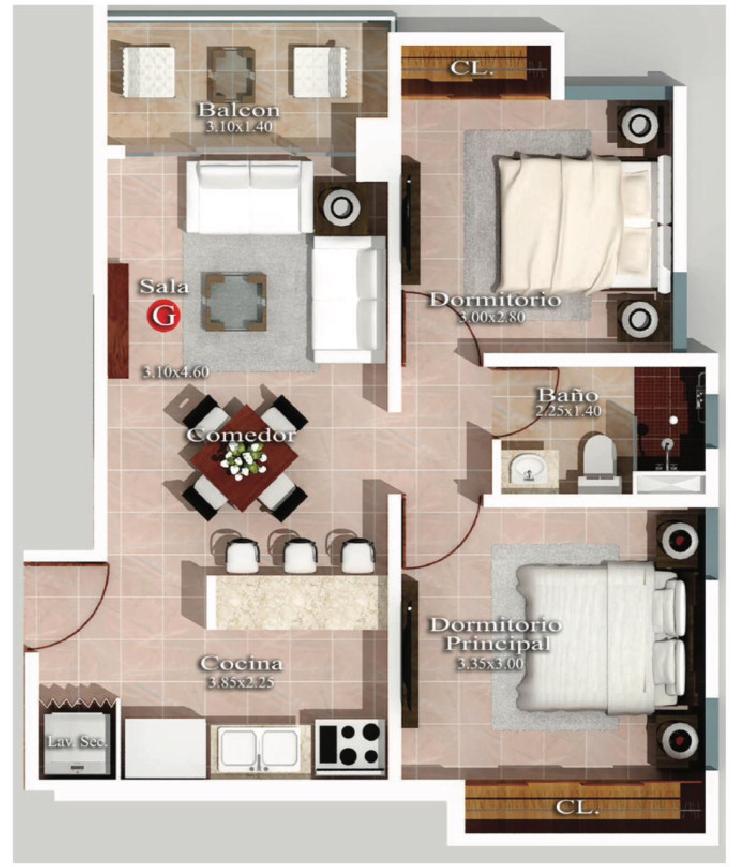 Apartamento en Venta de 2 habitaciones en el Naco