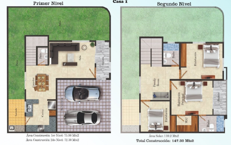 Vendo casa de 147 m2 de 2 niveles en Alma Rosa II