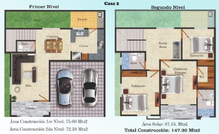 Casa en venta de 2 niveles en plano en Alma Rosa II